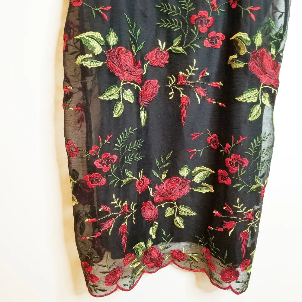 Show Me Your MuMu Black and Red Floral Mini Dress - Picture 6 of 8